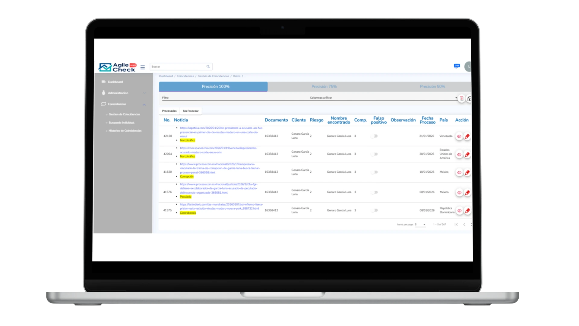 Trazabilidad total para la generación de reportes.